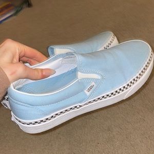 Rare blue and checkered side vans, worn once! Great condition:)